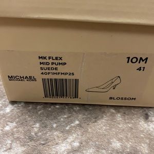 Blush pink suede heels